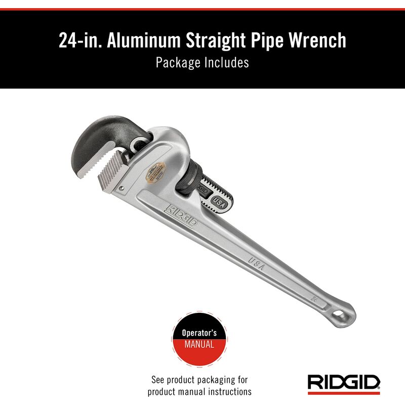 RIDGID 31105 Giratubi dritti in alluminio modello 824, chiave per