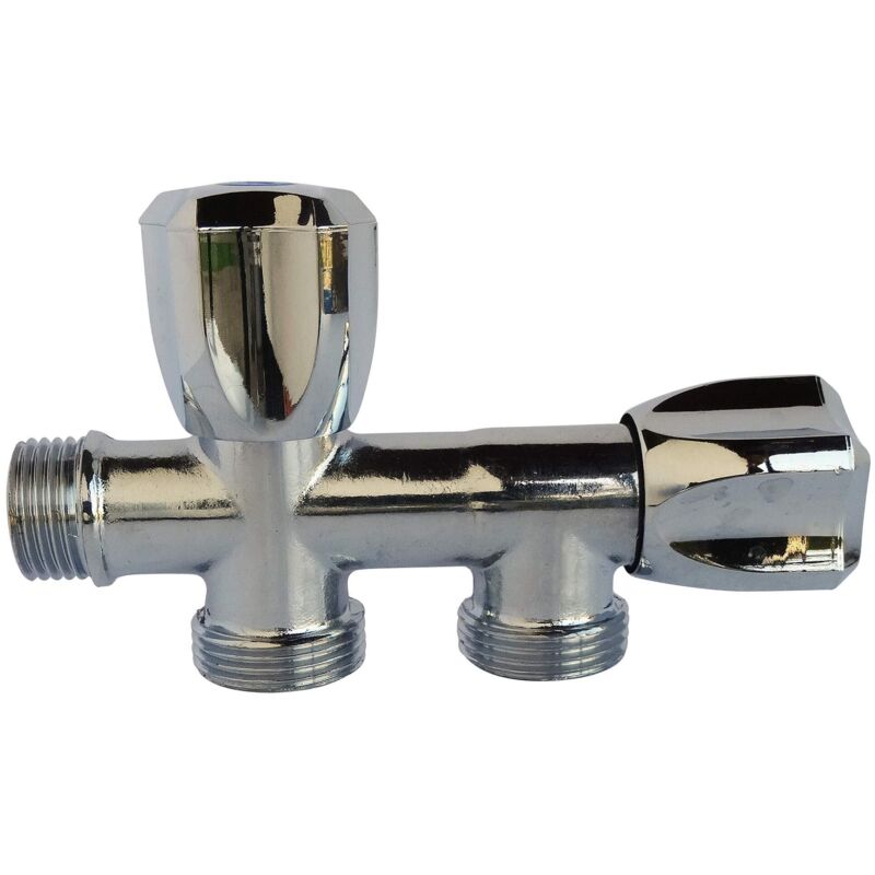 Valvola A Sfera Maschile 20/27 Con Doppia Guarnizione - Maniglia Piatta Reversibile Per Impianti Idrici