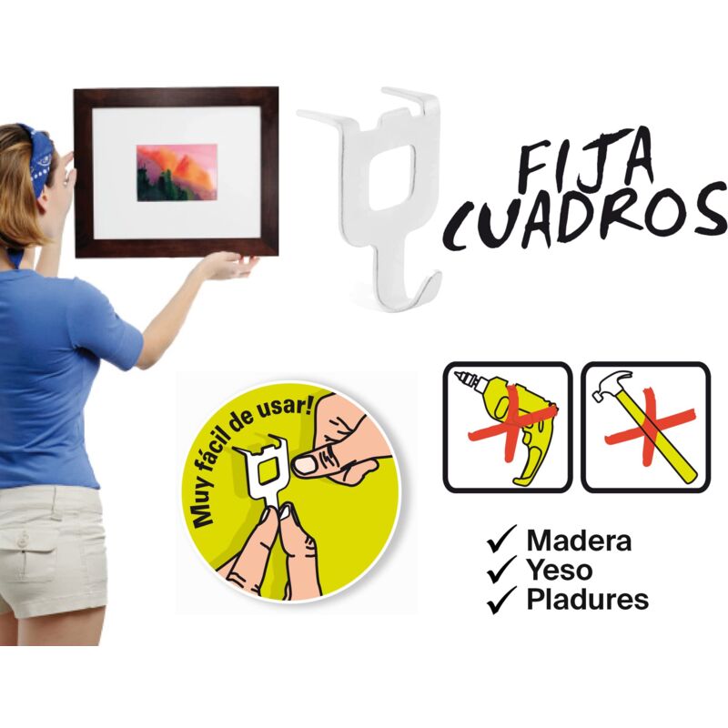 66 Ganci Per Foto Senza Tracce, Set Da 3-4-5 Cm In ABS Con Chiodini Acciaio, Per Pareti Dure E Cartongesso - 5