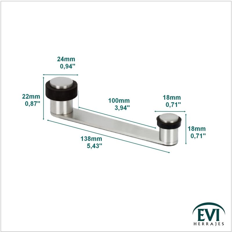 Fermaporta Adesivo EVI - Gomma Bianca, Acciaio Inox, Con Vite E Utensile - Foto 13