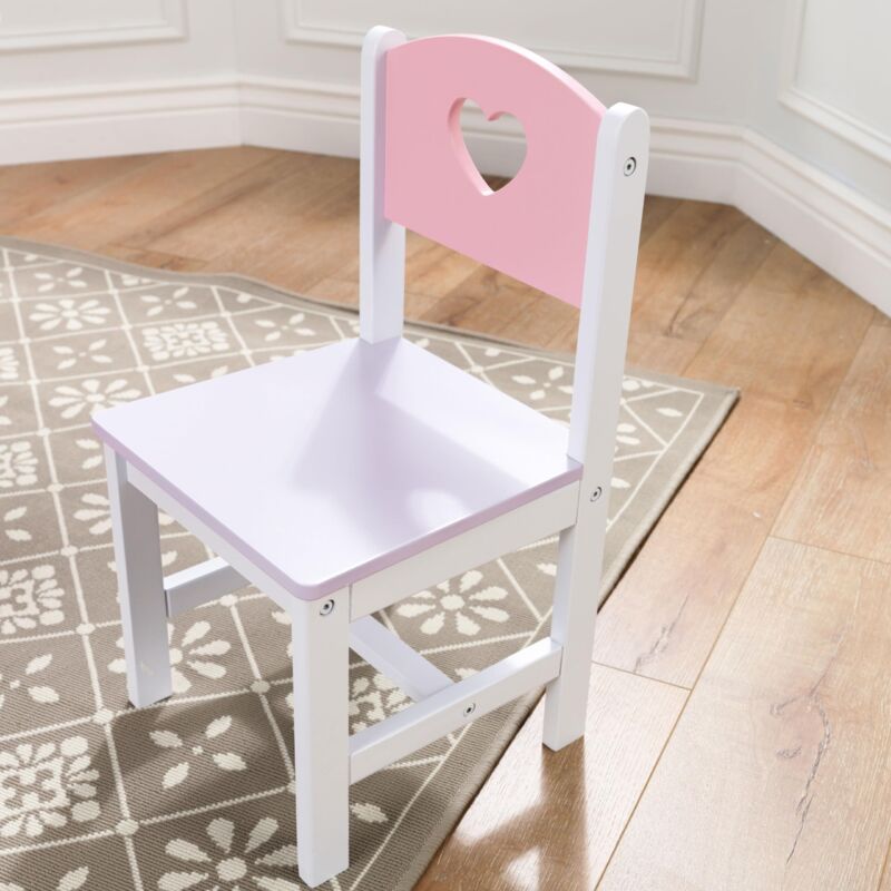 KidKraft - Set Tavolo Rotondo con 2 Sedie, Legno, Naturale/Bianco