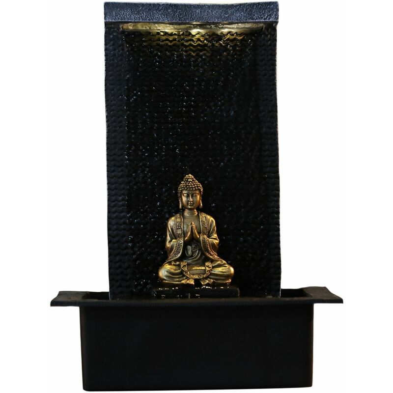 Zen Light ZENITUDE Fontana in poliresina, dimensioni: 31 x 31 x 42 cm,  colore: Nero