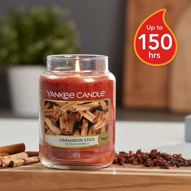 Yankee Candle 1055974E Cinnamon Stick Candele in giara Grande, Rosso,  9.9x9.8x17.5 cm