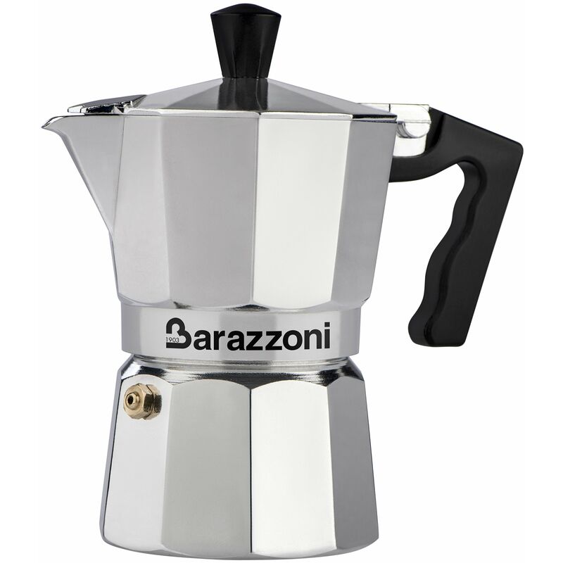 Barazzoni La Caffettiera Alluminio 3 Tazze. Prodotto certificato  dall'Accademia Italiana Maestri del Caffè.