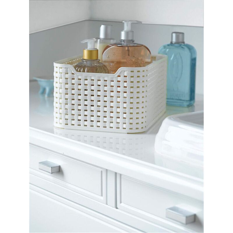 Cesto Portaoggetti Curver Vintage Bianco 28x19x13 Cm | Organizer In Plastica Per Cucina E Casa