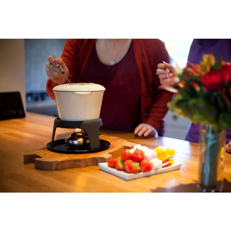 Set Fonduta MasterClass In Ghisa - Per Cioccolato, Formaggio E Carne, Con 6 Forchette E Bruciatore - Foto 8