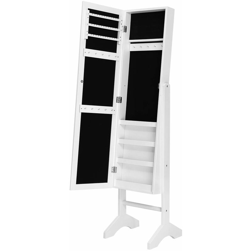 Songmics Portagioie Armadio Armadietto Specchiera Organizer per gioielli  con specchio anta JBC77W