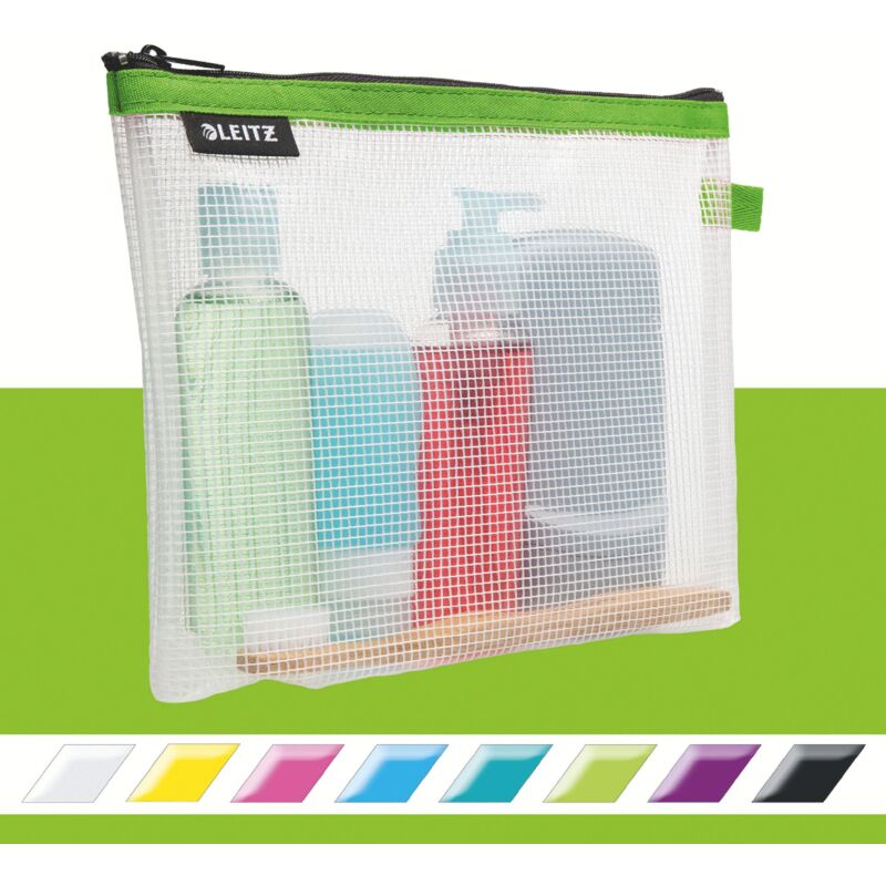 Leitz WOW Busta da Viaggio per Cosmetici, Resistente all'Acqua, Adatta come  Borsa per il Bagno, Indicata per i Viaggi, 24 x 17 x 3 cm, Verde