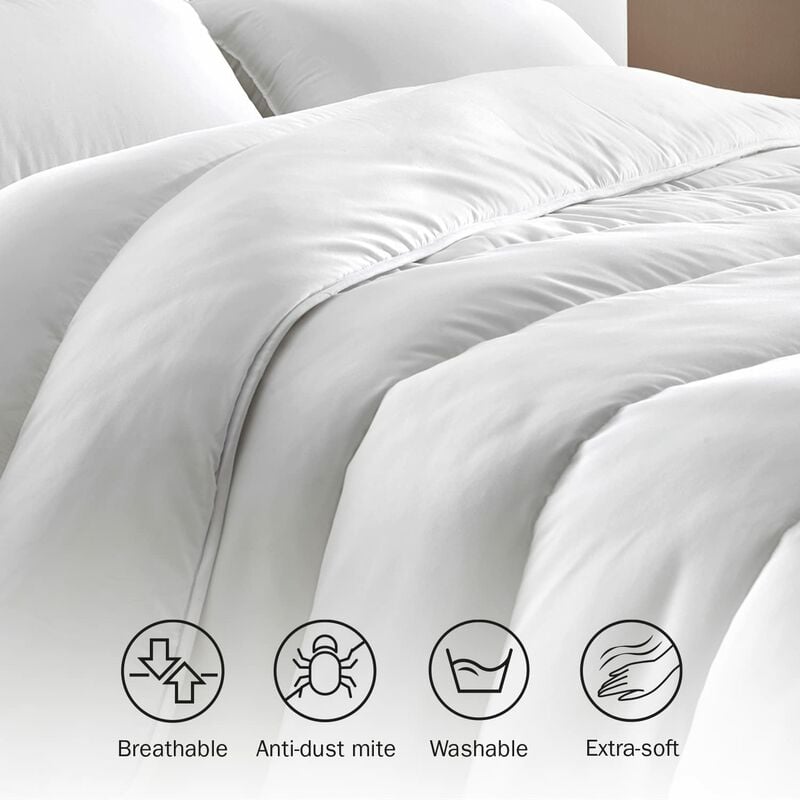 Pikolin Home Piumino Matrimoniale in fibra Anti Acari, Inverno, 400 g/m²,  letto Super King size 