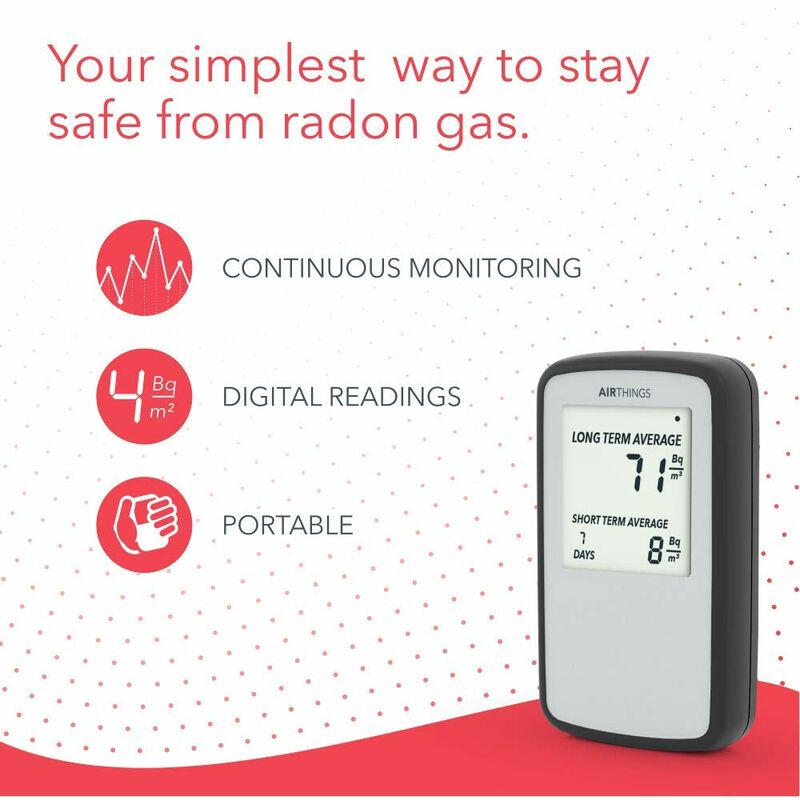 Airthings Corentium Home Radon Rivelatore di gas digitale - Versione  internazionale in Bq/m