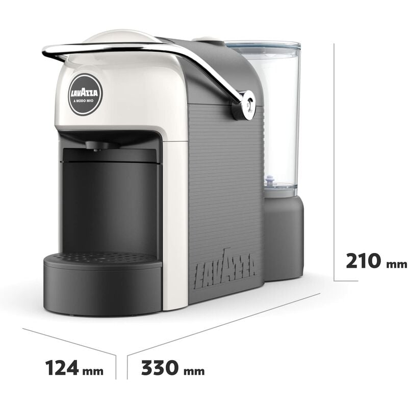 Lavazza, A Modo Mio Jolie, Macchina per Caffè con 64 Capsule Crema e Gusto  Incluse, Silenziosa, con Poggia Tazza Rimovibile, Spegnimento Automatico,  Componenti Lavabili, Bianca