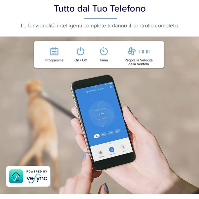 LEVOIT Purificatore D'Aria Smart - Rimuove Polline, Polvere E Odori Con App E Alexa - Foto 2