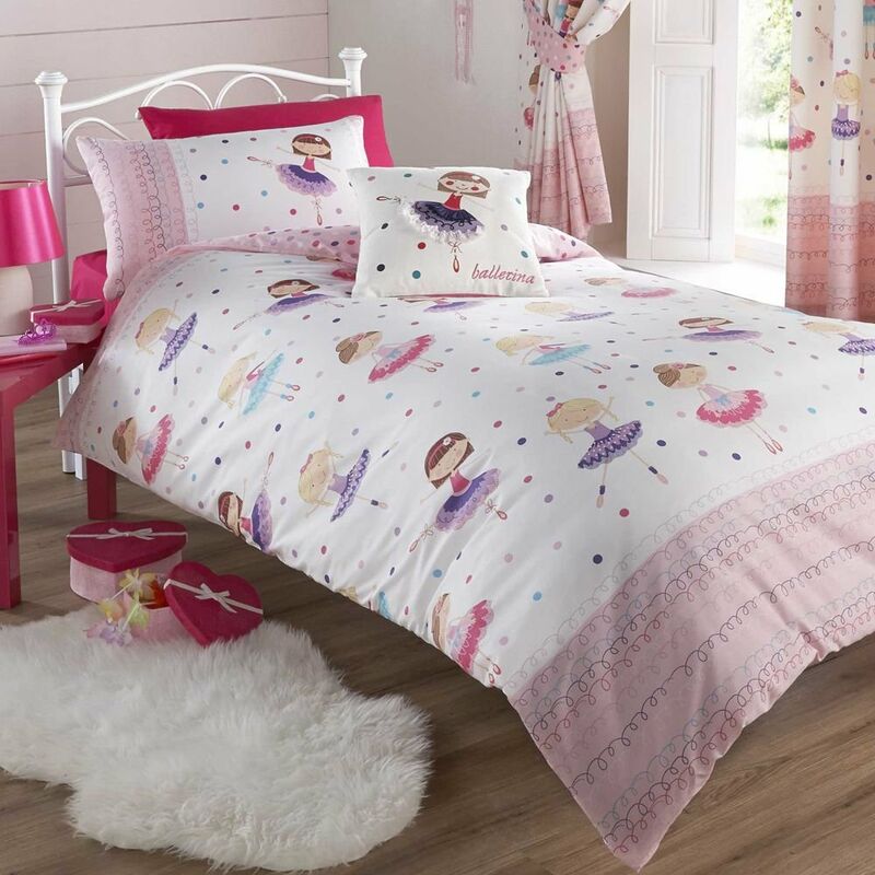 Erosebridal Set Di Biancheria Da Letto Per Bambini Con Paillettes – Rosa, Cuori E Stelle – 1 Piumone Matrimoniale 173x229 Cm + 1 Federa
