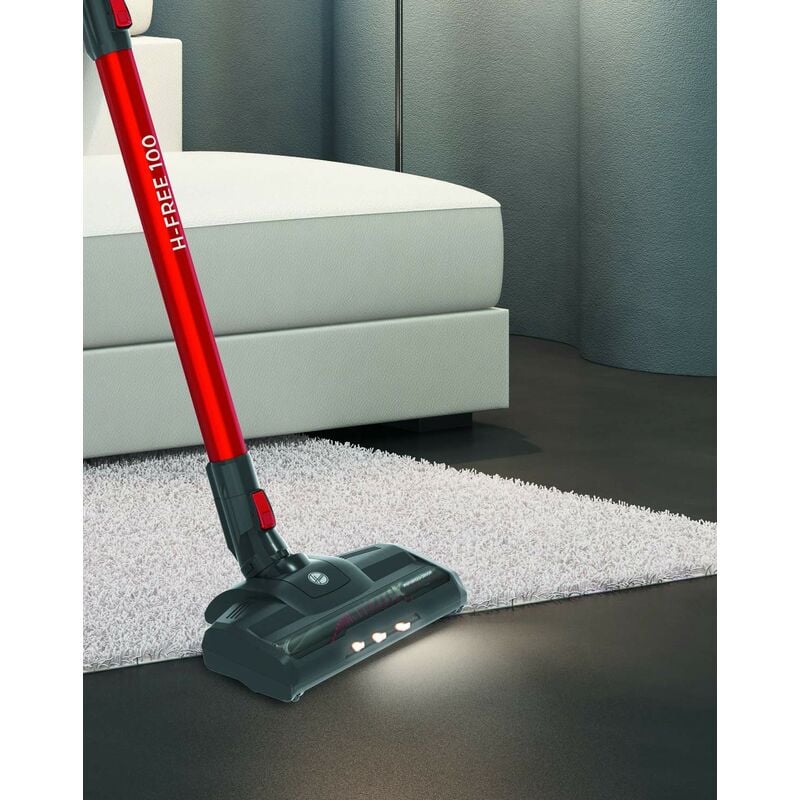 Hoover H-FREE 100 HF122GPT 011 Aspirapolvere Elettrica Senza Fili, Senza  Sacco, 170W, 0,9 L, Ciclonico, Mini Turbo Spazzola, Autonomia 40 Min, Rosso