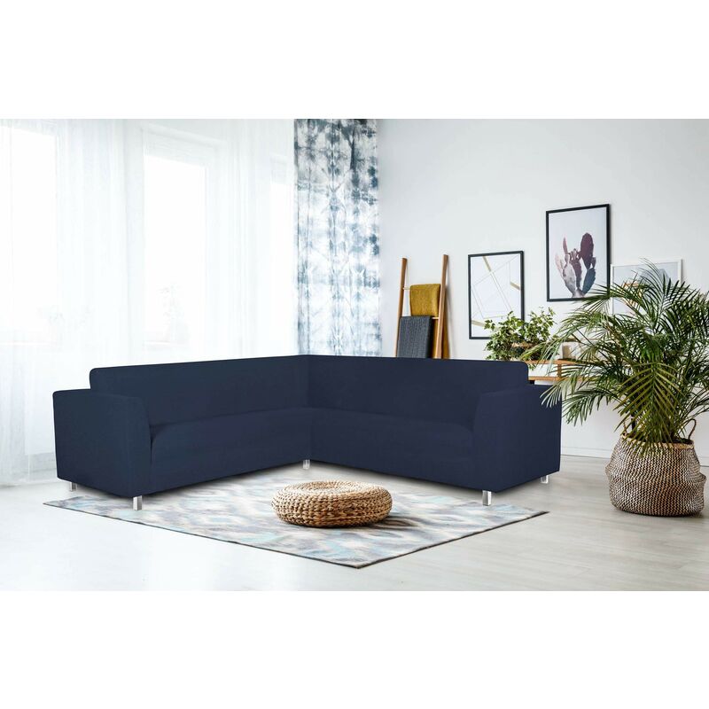 MB Home Basic Copridivano angolare Dahlia, blu scuro, Angolare