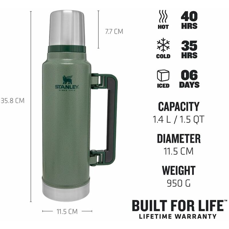 Stanley Classic Borraccia XS 0.47 Litri Hammertone Verde