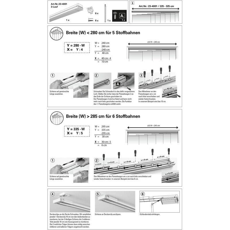 Binario Per Tende Arricciate - In Alluminio, Per Installazione A Parete O Soffitto, Movimento Manuale, Bianco 220cm - Foto 12