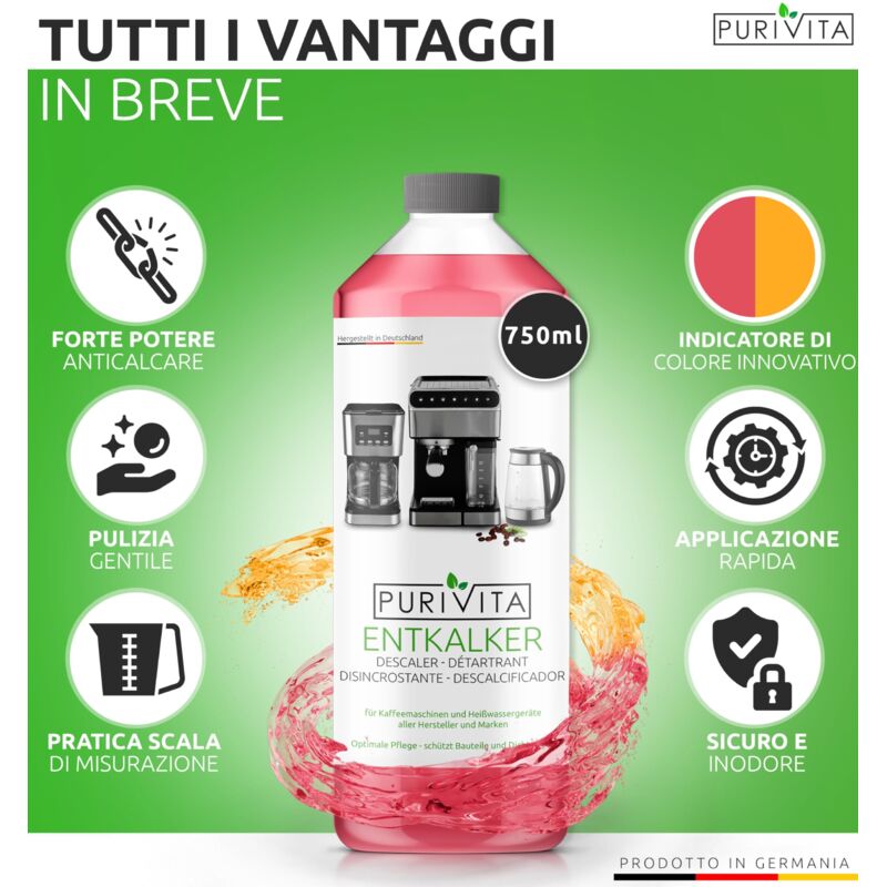 Decalcificante Naturale Per Macchine Da Caffè – 6 Bustine Da 25g Di Acido Citrico 100%, Senza Profumi Né Coloranti