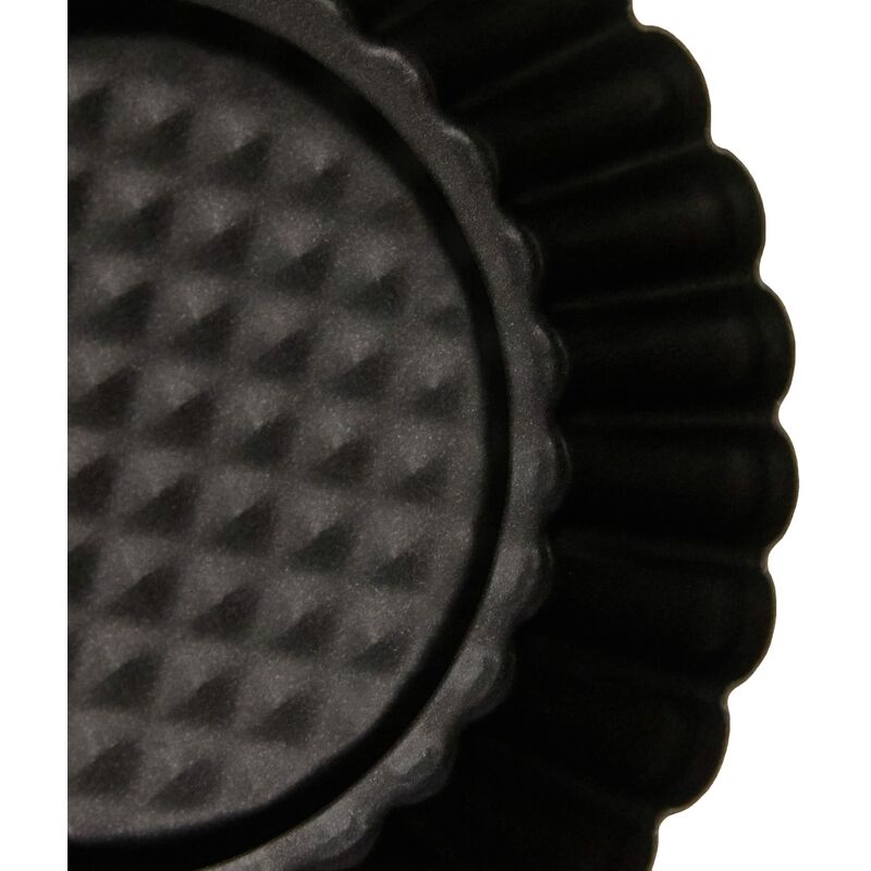 Zenker Set Stampo Mini Size per Crostatine Ø10,5cm, Carbon Steel rivestito  in antiaderente Teflon Confezione da 6pz Temp Max 230°C Dimensioni Ø10,5x2  cm Linea Black Metallic
