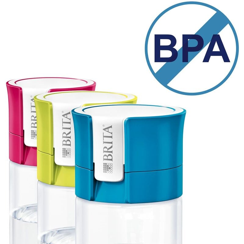 BRITA Borraccia filtrante per acqua, Lime (0.6l) - incl. 1 filtro