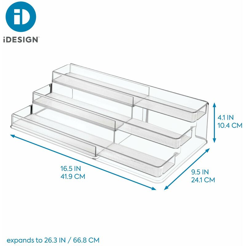 IDesign Porta spezie a 3 ripiani per la cucina, Mensola portaspezie  estendibile