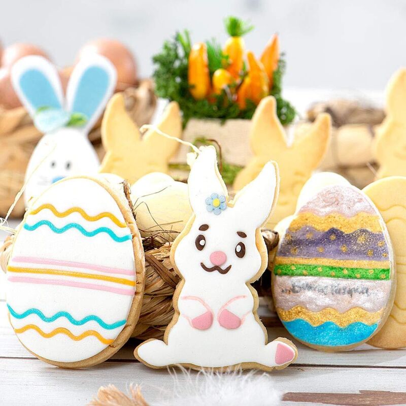 Set 2 Tagliapasta Pasqua Decora - Coniglio E Uovo Decorato In Plastica Alimentare | Per Biscotti E Pasta Di Zucchero - Foto 12