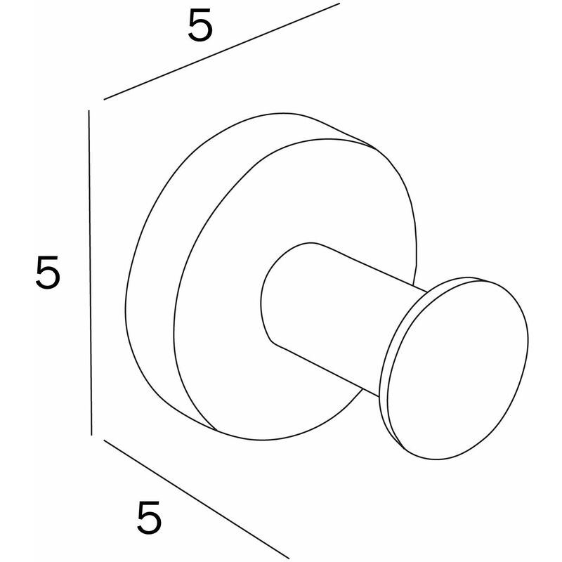 INDA - Accessori Bagno, Serie Styl, Appendiabiti singolo da Parete in  Acciaio Inox Lucido, Dimensioni Gancio Appendi Accappatoio 5 x 5 x 5 cm
