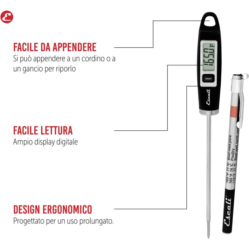 Escali DH1-B Termometro Cucina Digitale - Termometro Barbecue con