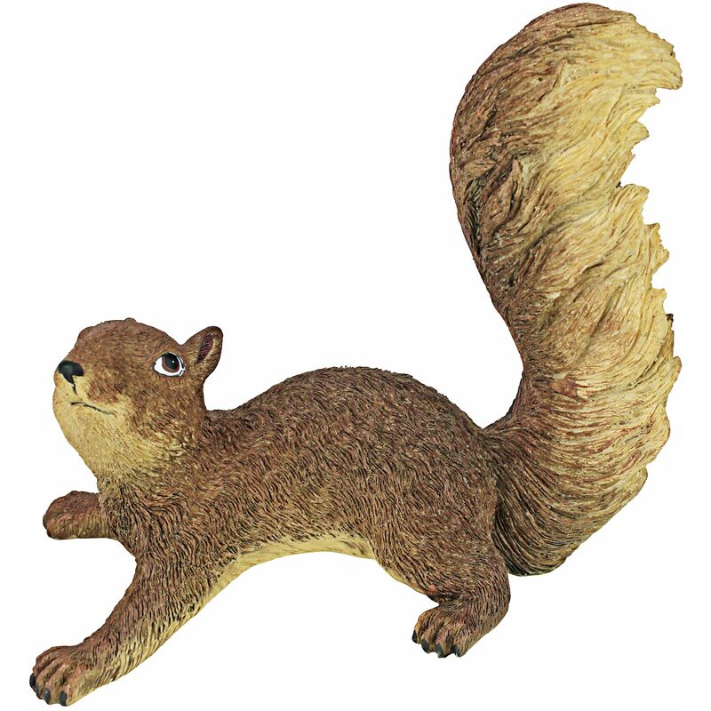 Design Toscano Simone lo scoiattolo Statua del giardino pensile del bosco,  poliresina, a colori, 20 cm