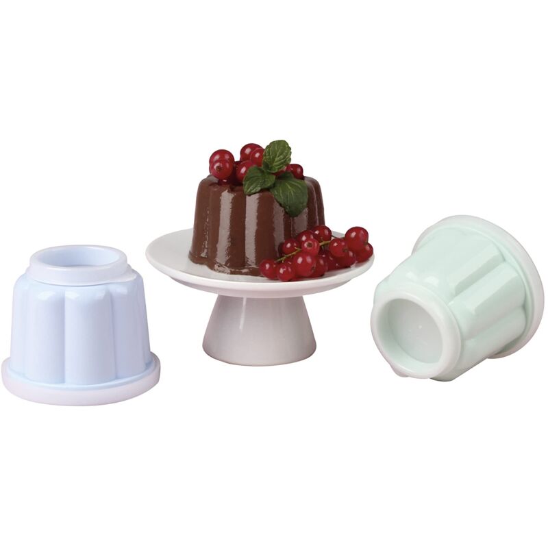 Stampini Budino Dr Oetker - 6 Pezzi Con Coperchio, Plastica Lavabile, Colori Pastello