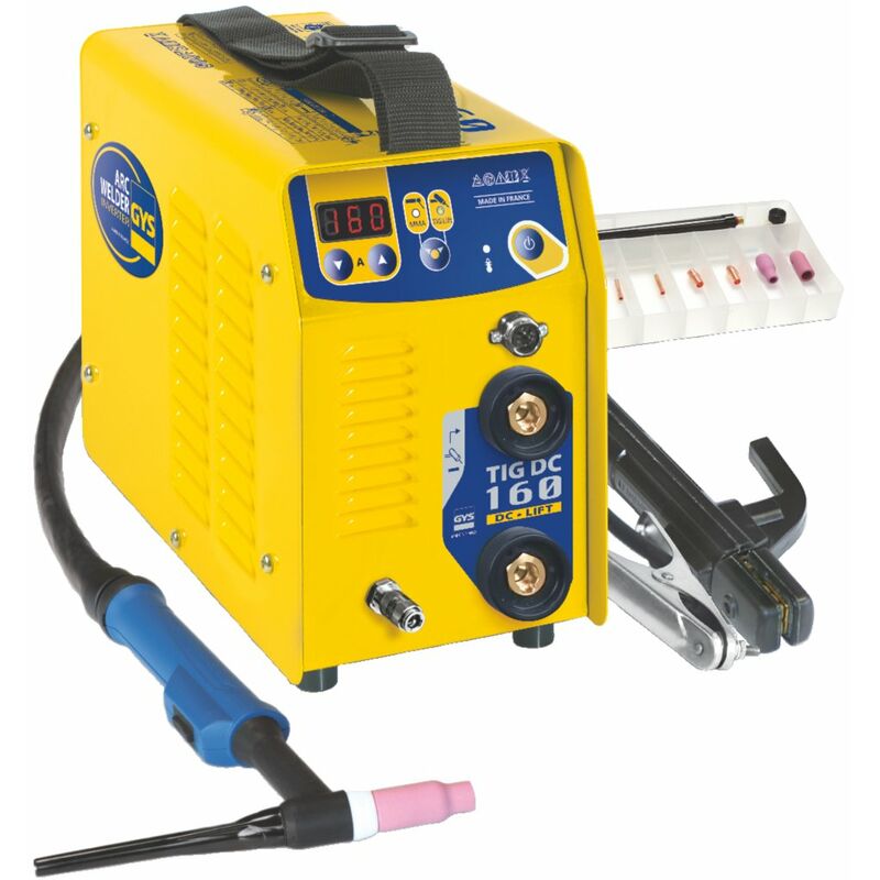 GYS - Inverter di saldatura professionale WIG per elettrodi 160 A, TIG 160  DC - LIFT, Giallo