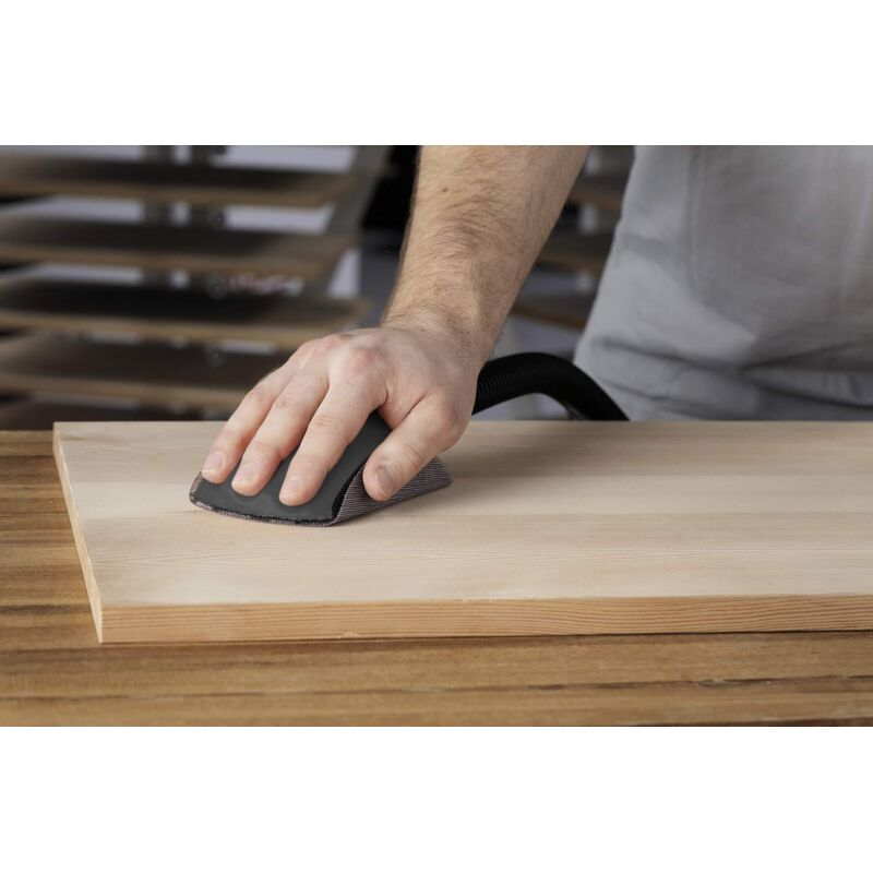 Kit Levigatura Manuale Mirka Roundy Con Aspirazione - Blocco Abrasivo 150mm, Senza Polvere, Per Legno, Stucco E Vernice