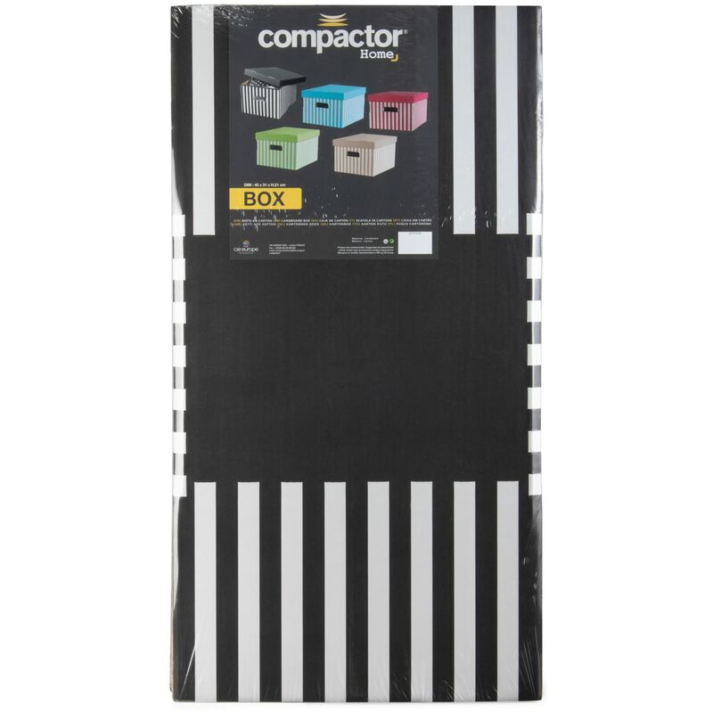 Compactor - Set 2 scatole a righe con coperchio in cartone