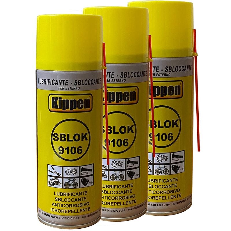 Kippen 9106AK - Confezione da 3 pezzi di Olio sbloccante Spray da 400 ml