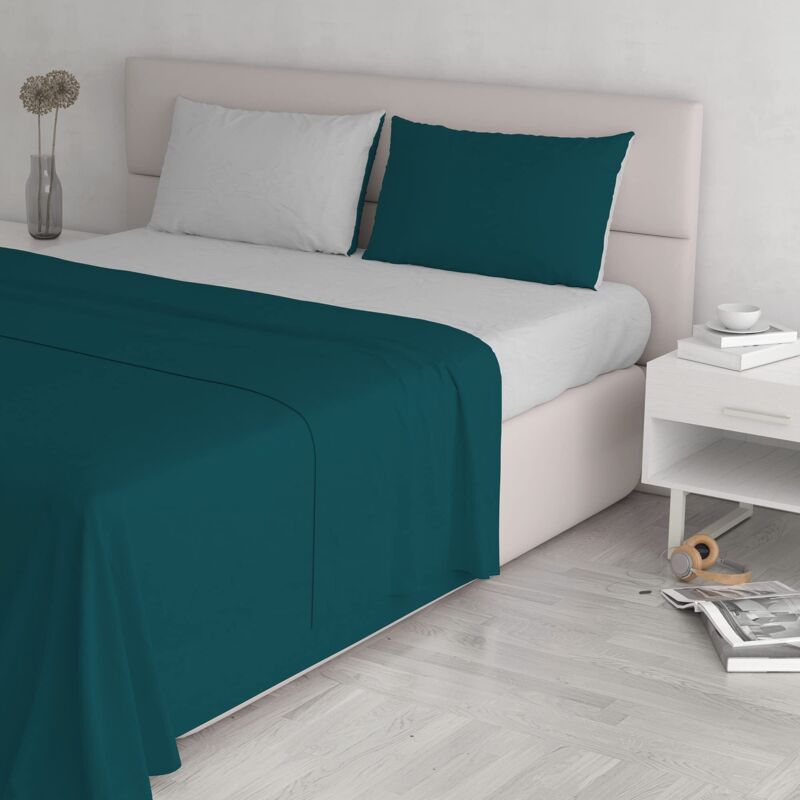 Completo Letto Matrimoniale In Cotone 100% – Lenzuolo Con Angoli 180x200, 2 Federe 50x80, Coprimaterasso Per Altezza 25cm