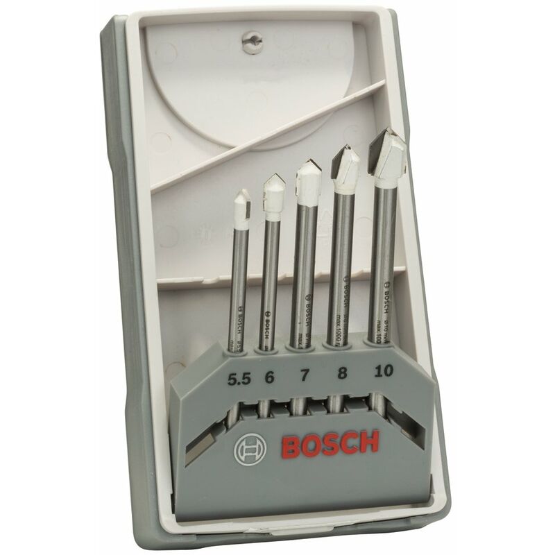Bosch Professional Set da 5 Pezzi di punte per piastrelle Set CYL-9  SoftCeramic (per piastrelle di ceramica morbide, Ø 5,5-10 mm, accessori  trapani)