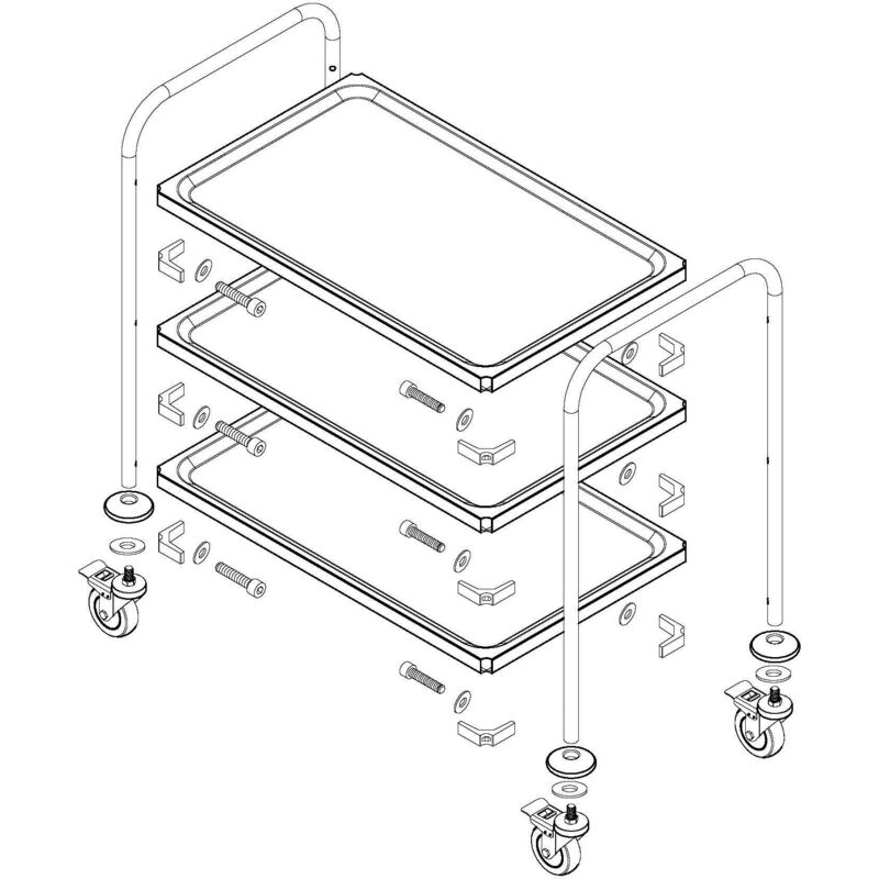 Carrello In Acciaio Inox 200 - 2 Ripiani Da 100kg, Ideale Per Cucina O Laboratorio - Foto 9