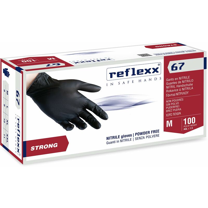 Reflexx R72, Guanti in Nitrile senza Polvere, Taglia L, Speciali