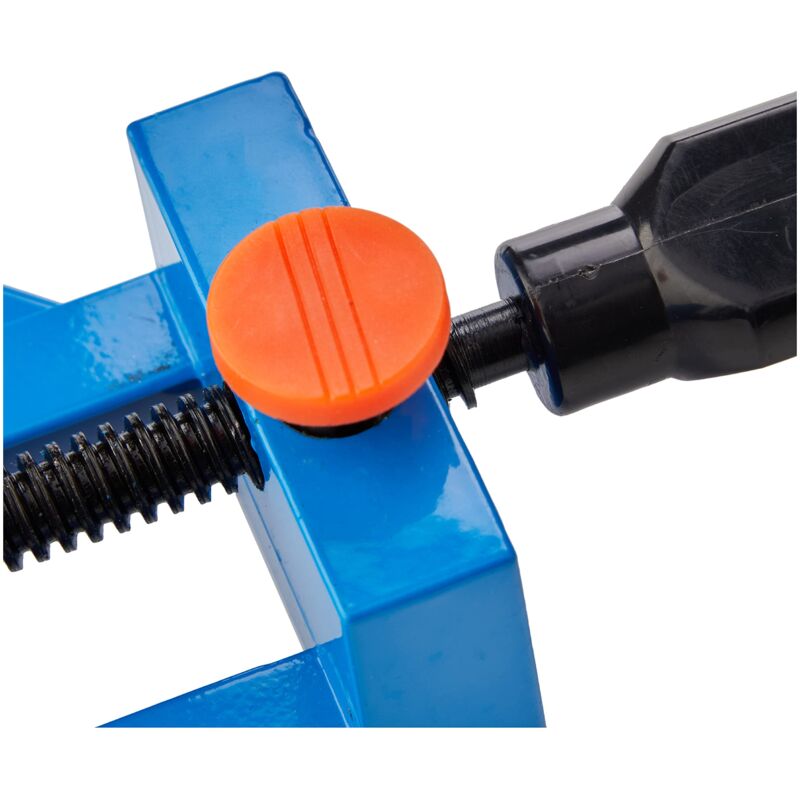 Morsa Per Trapano A Colonna 75 Mm – Modello Robusto In Blu Con Guida Regolabile Per Fai-da-Te