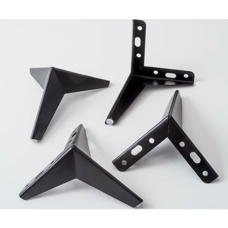 IPEA 4X Piedi per Divani e Mobili modello JAZZ – Set di 4 Piedini in Ferro  – Design Moderno ed Elegante Colore Nero Opaco, Altezza 135 mm