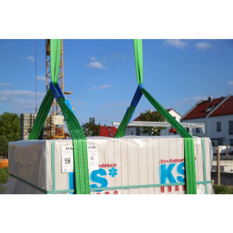 Cinghia Di Sollevamento 3000 Kg - 2 Metri, Gialla Con Passanti Rinforzati - Foto 3