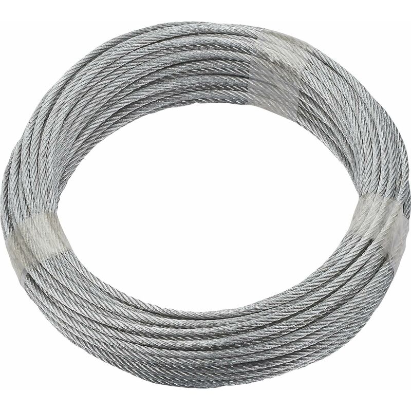 Rimuovere cavo in acciaio zincato, diametro 3 mm, Lunghezza 10 m, 6 X 7  scomparti per
