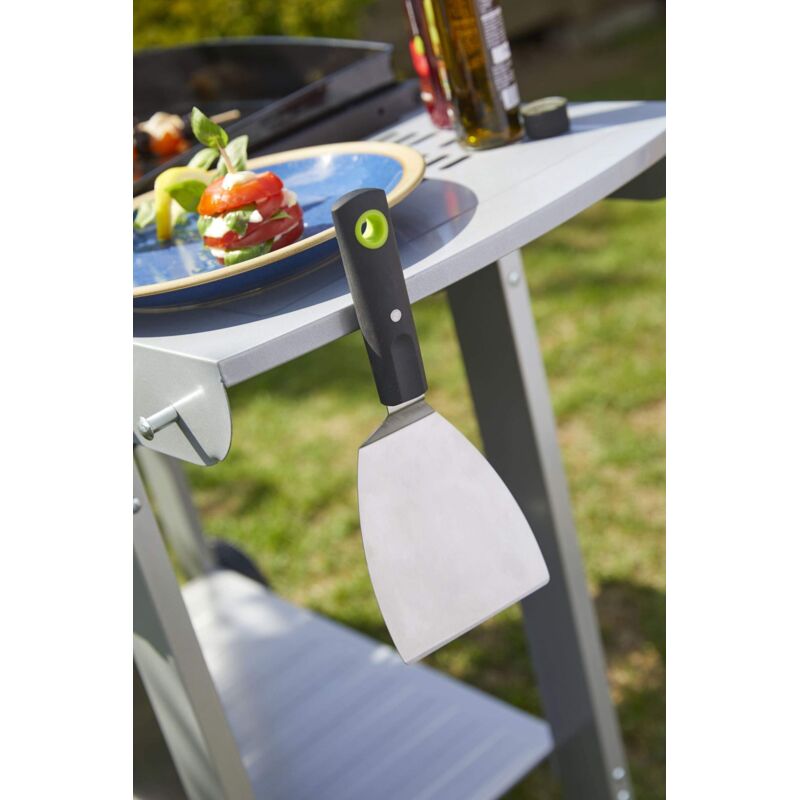 Set 2 Spatole Triangolari In Acciaio Inox - Con Manico Legno, Per Cucina, BBQ, Griglia - Foto 4