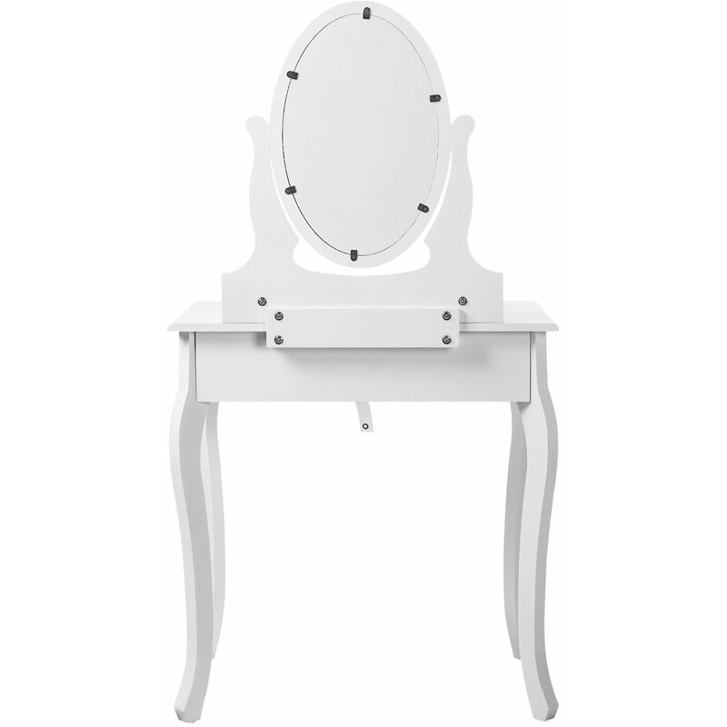 SONGMICS Toeletta Trucco, Postazione Trucco, Tavolo da Trucco con 3  Cassetti, Specchio e Sgabello, Specchiera per Cosmetici, Idea Regalo, Bianco  RDT004