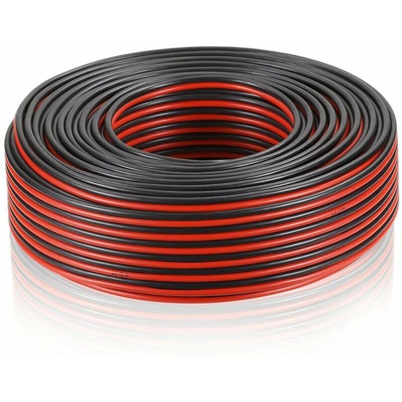 Electraline 10839 Cavo Hi-Fi 03VH-H per Altoparlanti, Sezione 2x0.75mm, 50  mt, Nero/Rosso