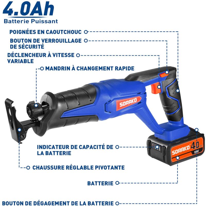 Sega A Gattuccio Senza Fili 210W Brushless - 2 Batterie 48V, Velocità Variabile, 4 Lame Inclusive - Foto 10
