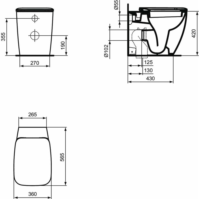 Ideal Standard T661101 Copriwater originale Slim dedicato Serie 21, chiusura  rallentata, bianco