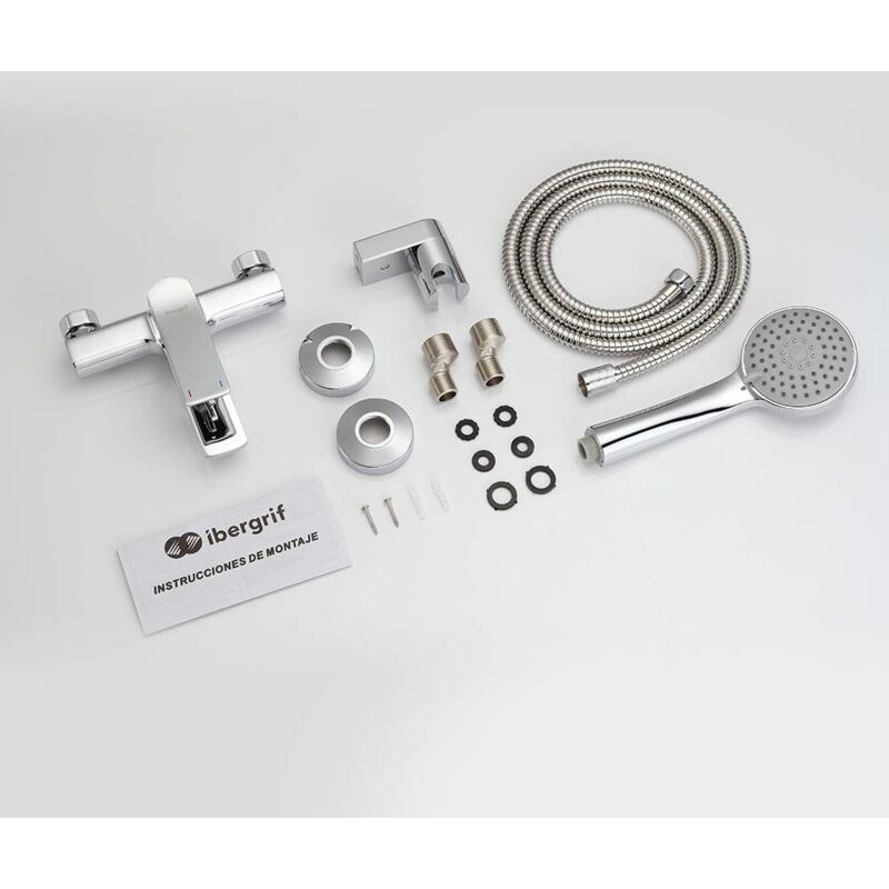 Rubinetto Doccia Monocomando Con Doccetta E Flessibile | Cromato - Ibergrif - Foto 5