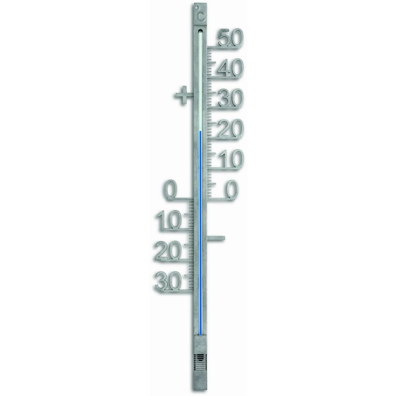 Dostmann 12.5011.54 Termometro per Interni ed Esterni in Metallo, Colore:  Argento