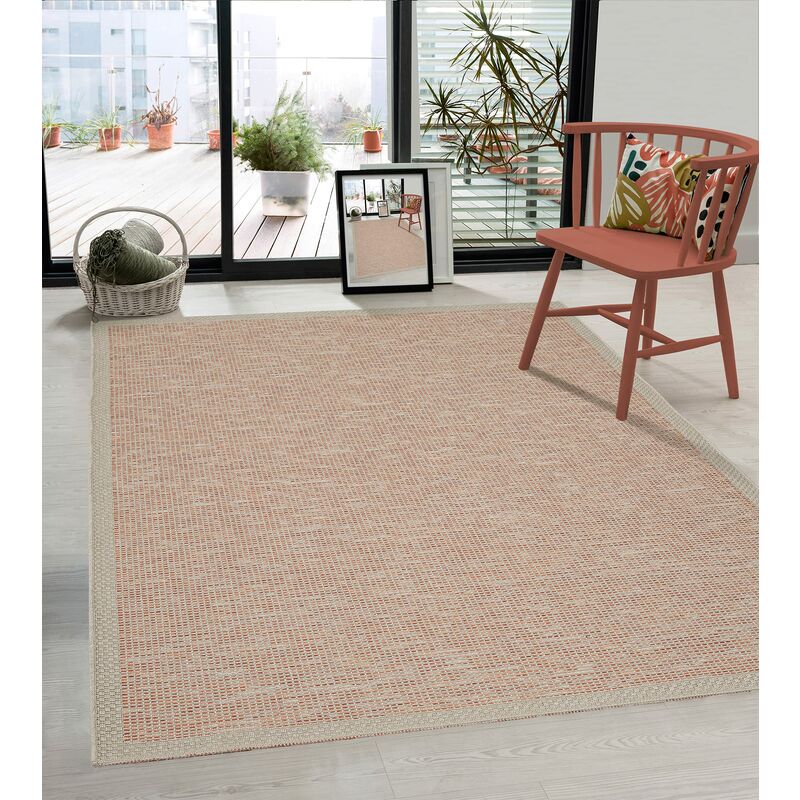 the carpet Calgary - robusto tappeto per esterni, resistente alle  intemperie e ai raggi UV, per balcone, terrazza, giardino d'inverno o  cucina e sala da pranzo, 120x160 cm, Beige-Terra D4